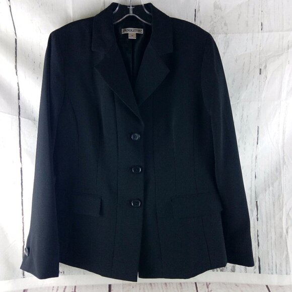 Pendleton Womens Size 10 Black 3 Button Suit Blazer Jacket - Picture 1 of 12